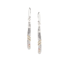 Joli Beau Textured Silver, Brass & Copper DetailDrop Earrings