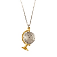 Alex Monroe Silver Spinning Globe Necklace