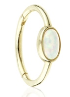 Love Lock 9ct Yellow Gold & Opal Hinge Ring Single Earring