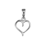 Joli Beau Silver Dainty Open Heart Necklace