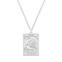 CarterGore Medium Silver 'The Moon' Tarot Card Necklace