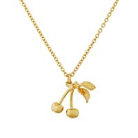Alex Monroe Small & Sweet Gold Cherry Necklace