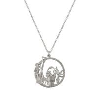 Alex Monroe Silver Allotment Loop Necklace with Playful Mouse