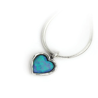 Joli Beau Opalite Silver Heart Necklace