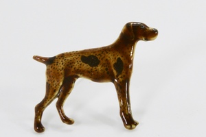 Joli Beau Vintage Silver Enamel Kenart English Pointer  Dog Brooch